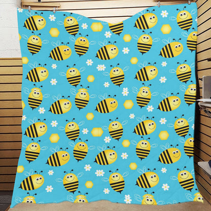 Bee Pattern Print Design BEE06 Premium Quilt