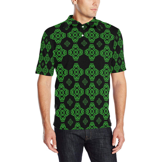 Celtic Knot Green Neon Design Men Polo Shirt