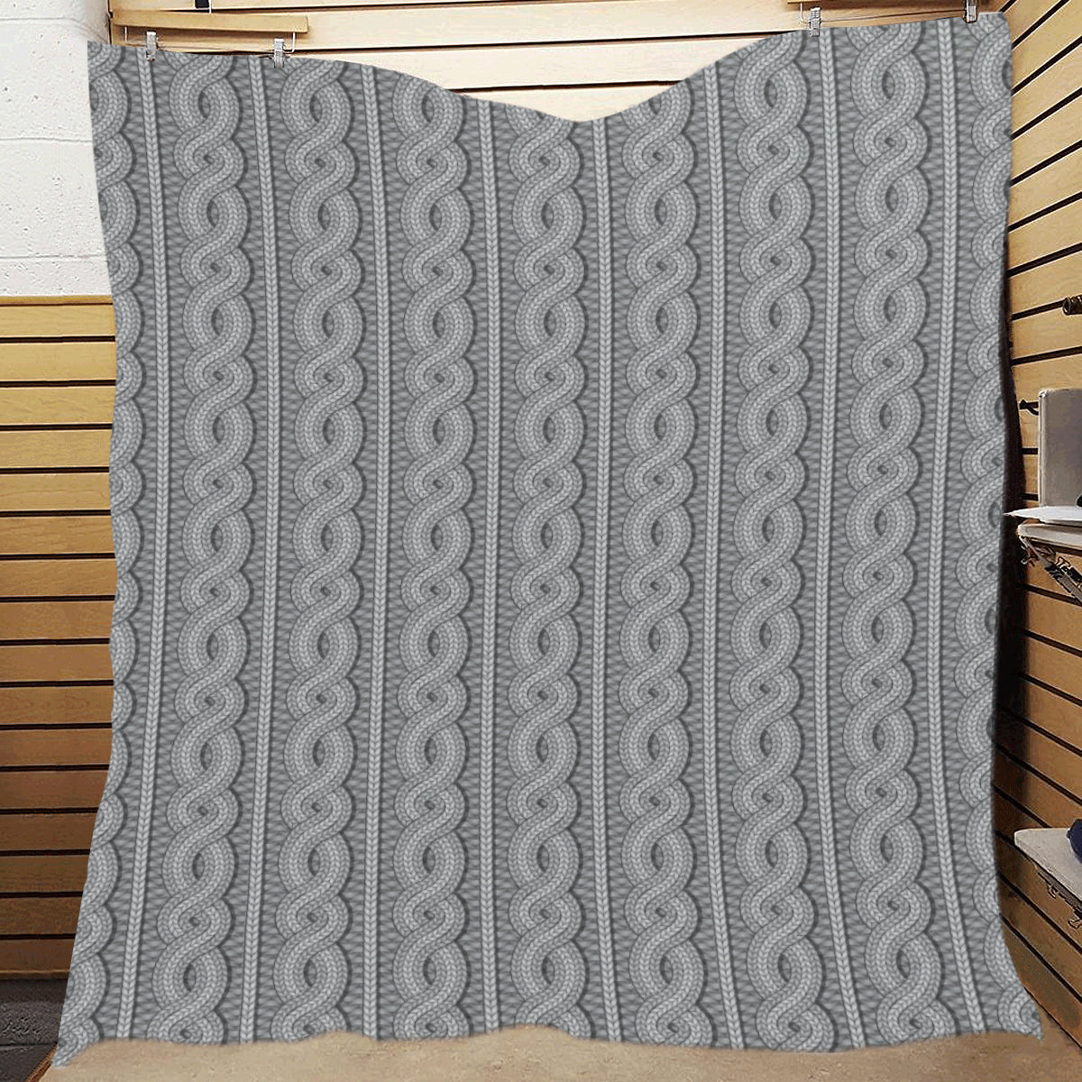 Cable Knit Pattern Print Design 01 Premium Quilt