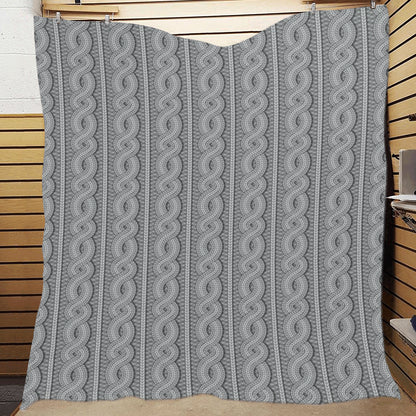 Cable Knit Pattern Print Design 01 Premium Quilt