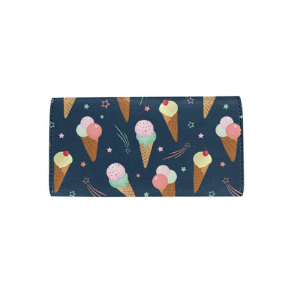 Ice Cream Pattern Print Design 04 Women's Trifold Wallet