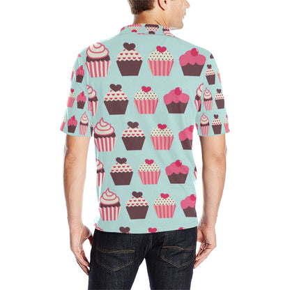 CupCake Print Pattern Men Polo Shirt