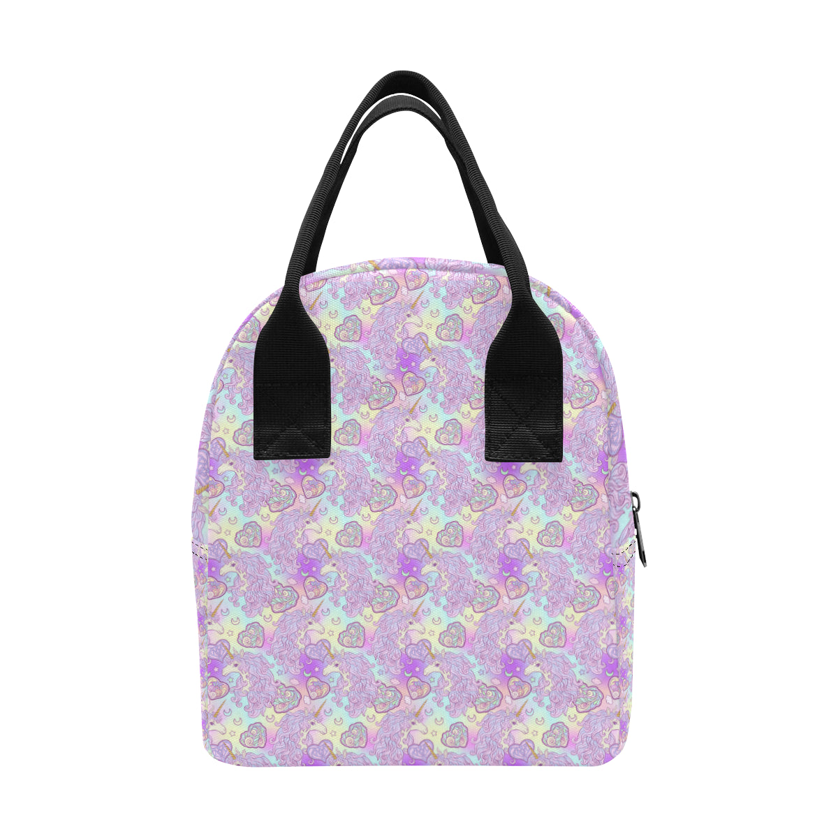 Unicorn Rainbow Star Heart Print Insulated Lunch Bag