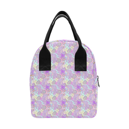 Unicorn Rainbow Star Heart Print Insulated Lunch Bag