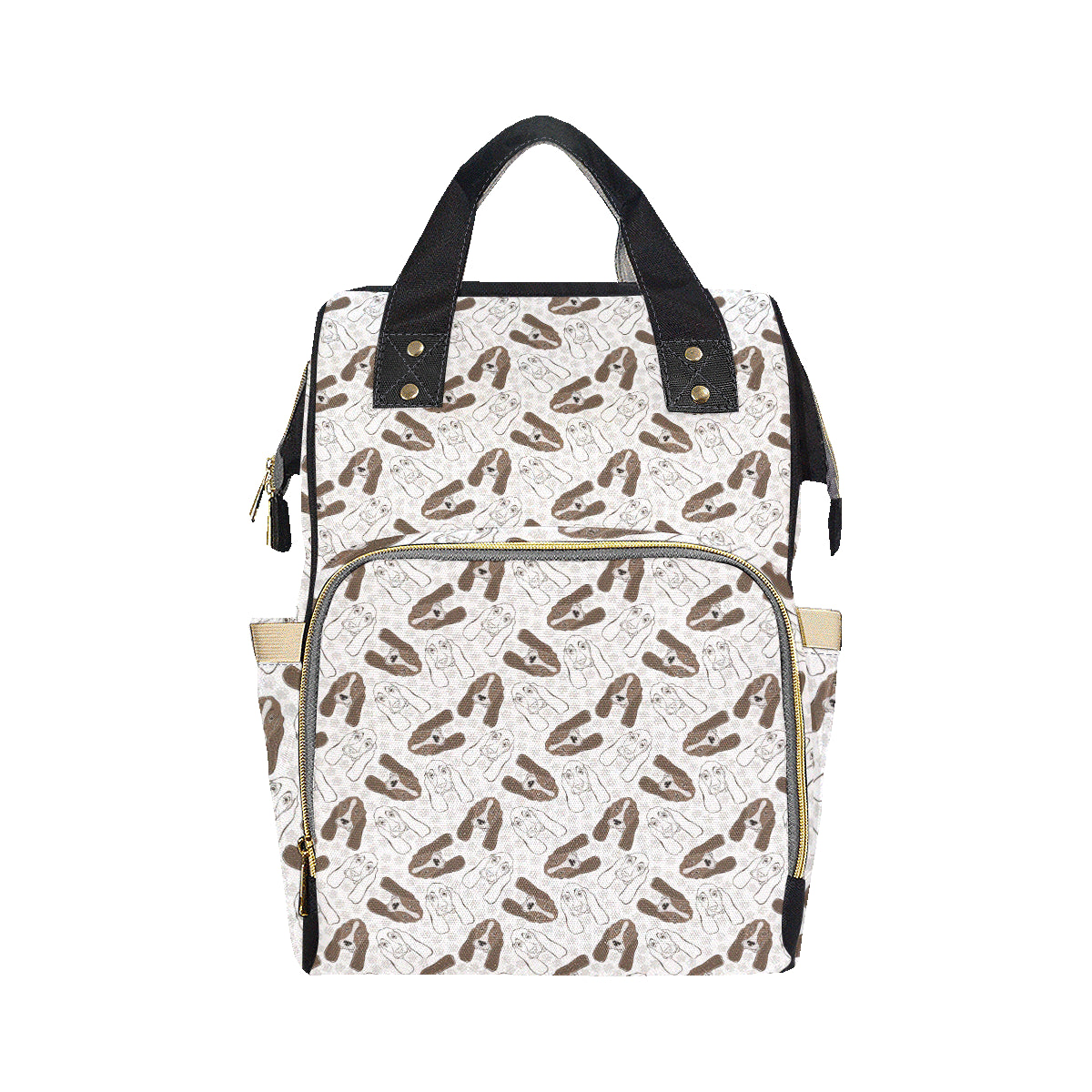 Basset Hound Pattern Print Design 01 Diaper Bag Backpack