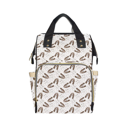 Basset Hound Pattern Print Design 01 Diaper Bag Backpack