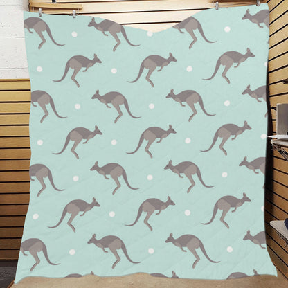 Kangaroos Pattern Print Design 04 Premium Quilt