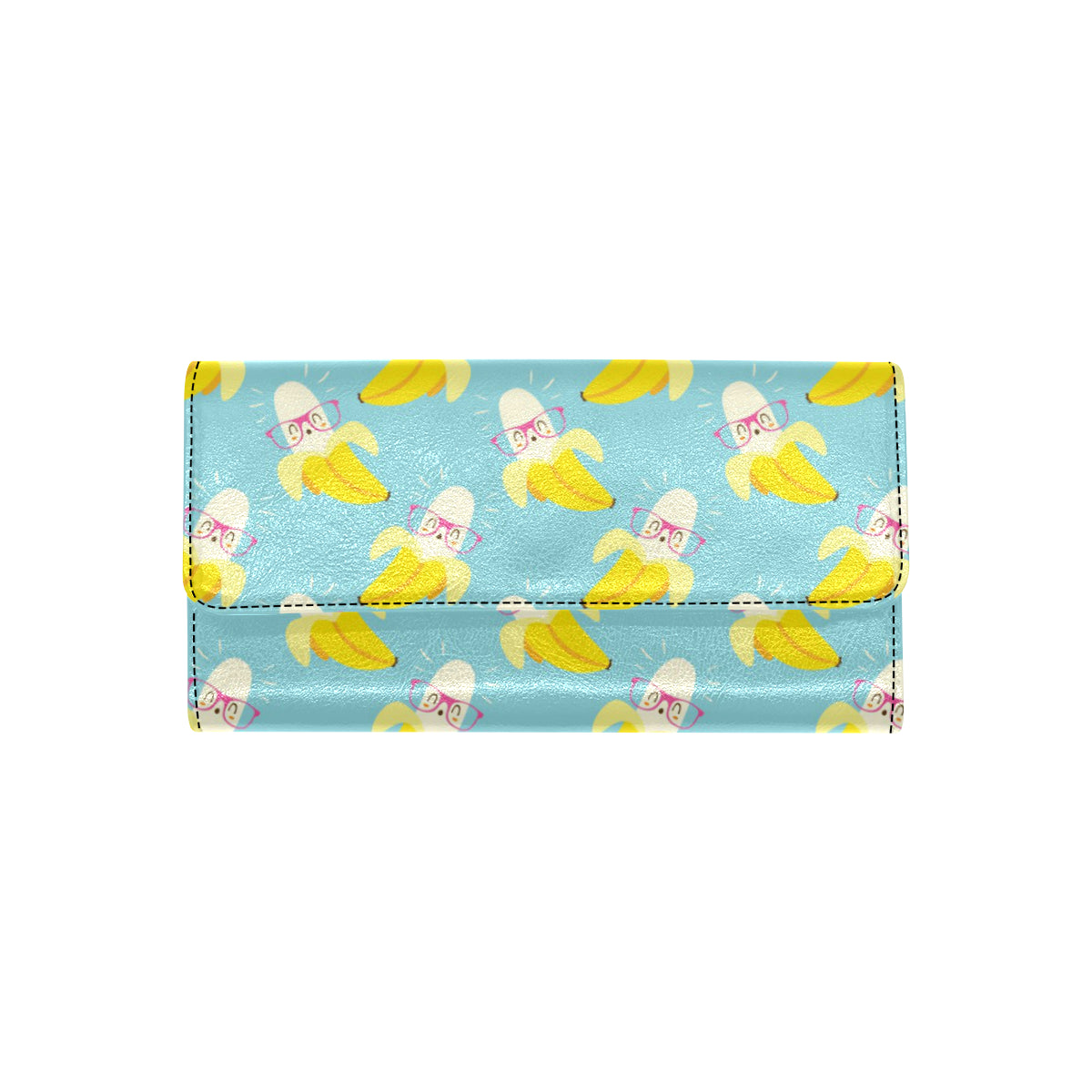 Banana Pattern Print Design BA07 Women's Trifold Wallet
