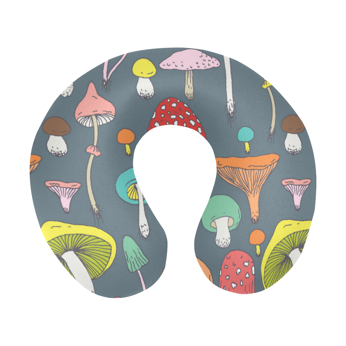 Mushroom Pattern Print Design A03 U-Shaped Travel Neck Pillow
