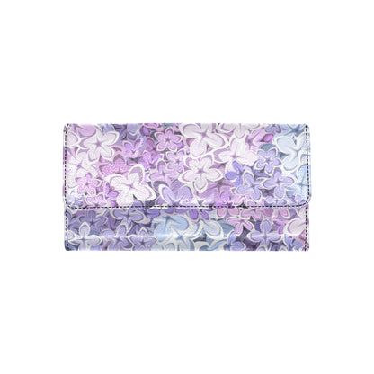 Lilac Pattern Print Design LI01 Women's Trifold Wallet