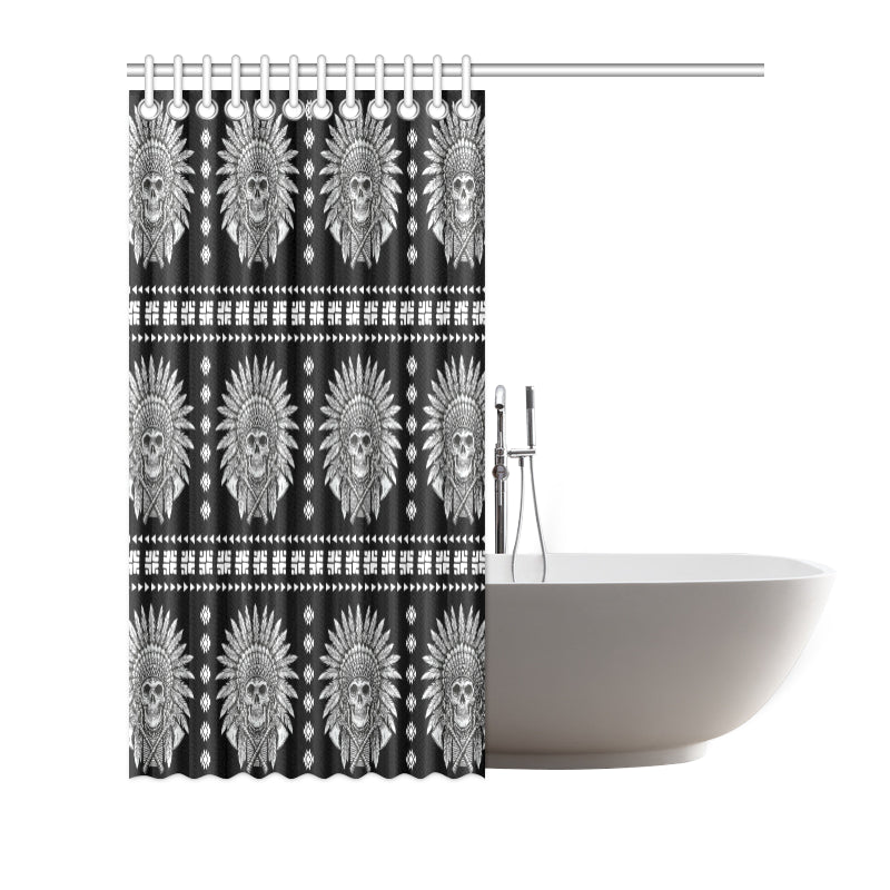 Native American Indian Skull Shower Curtain