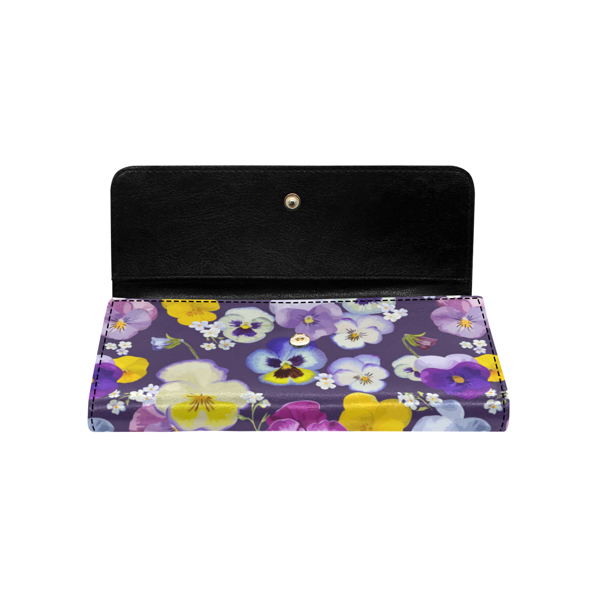 Pansy Pattern Print Design PS02 Women's Trifold Wallet