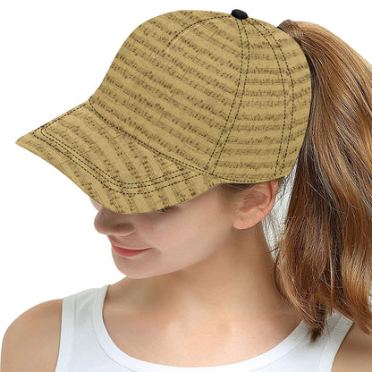 Music Note Vintage Themed Print Snapback Cap