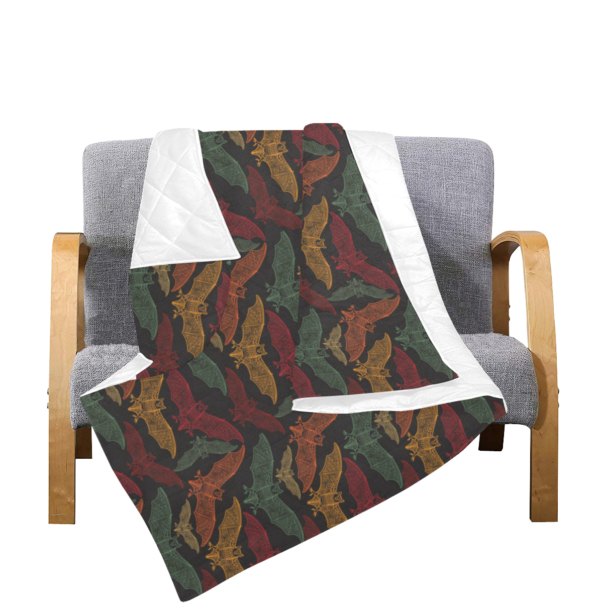 Bat Tribal Pattern Print Design 03 Premium Quilt