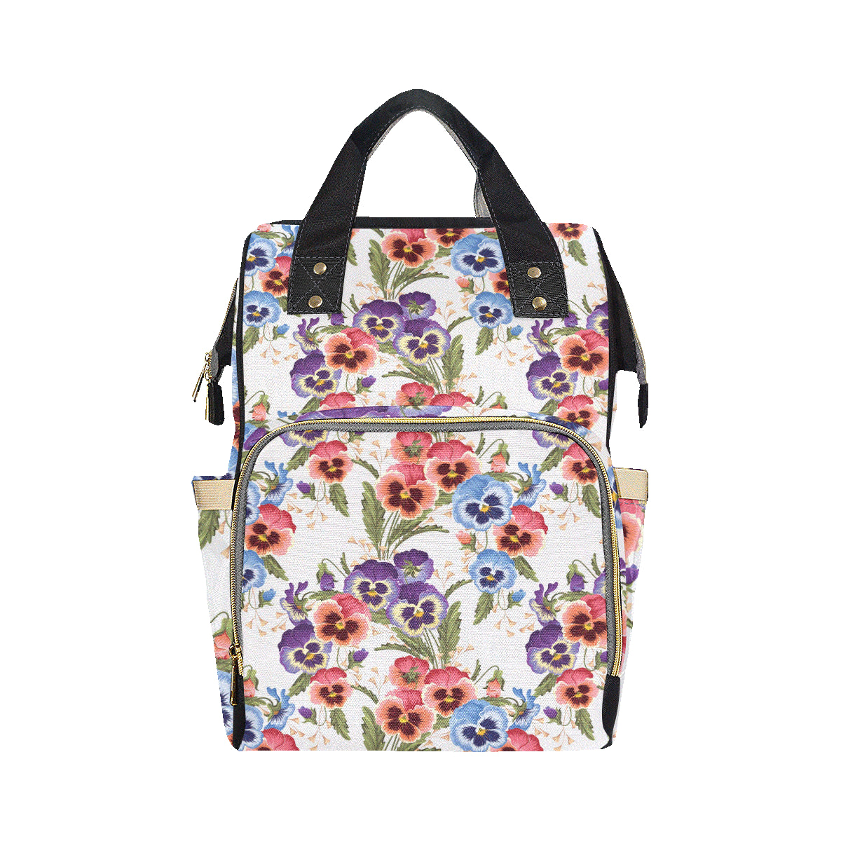 Pansy Pattern Print Design PS06 Diaper Bag Backpack
