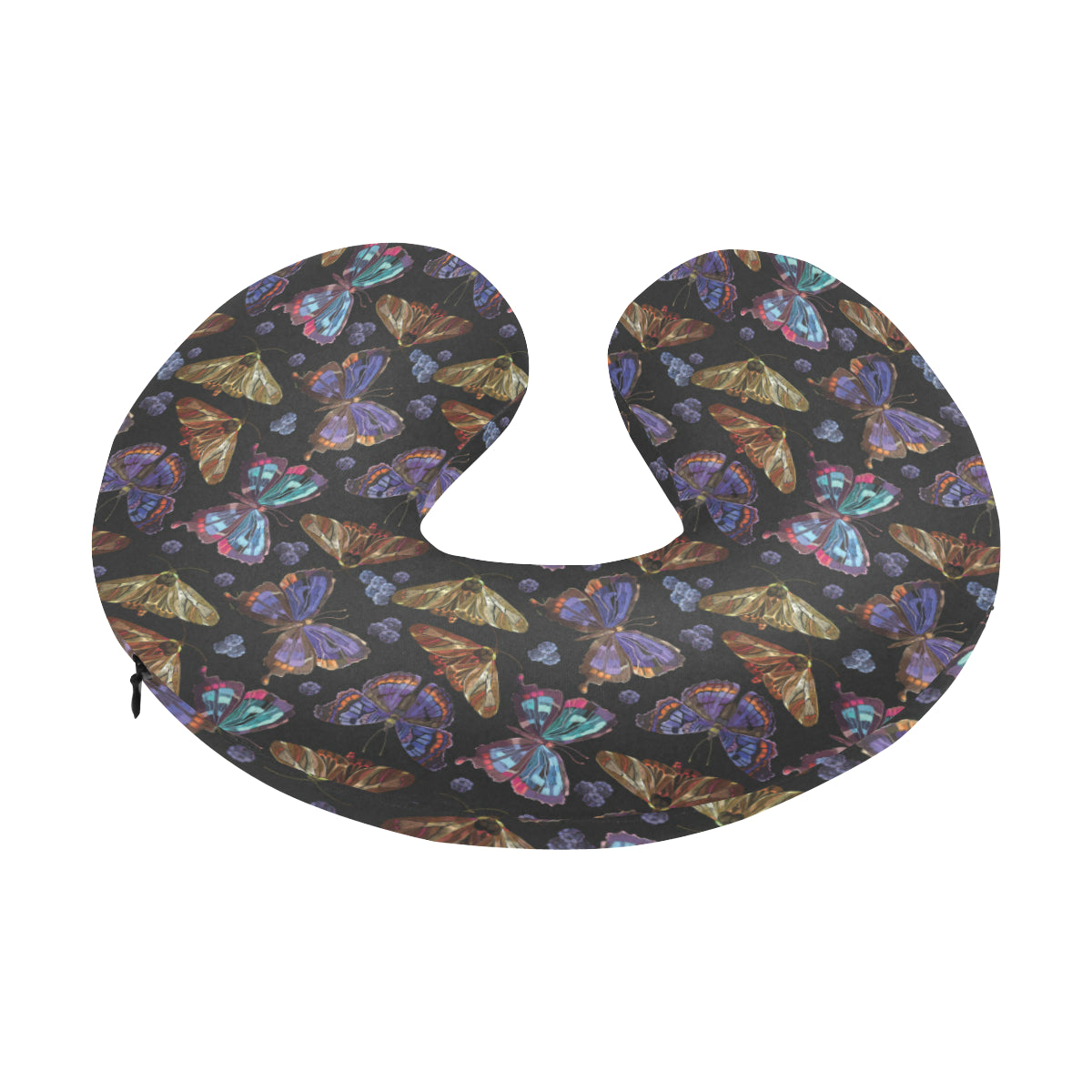 Butterfly Pattern Print Design 013 U-Shaped Travel Neck Pillow
