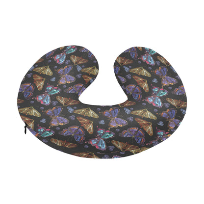 Butterfly Pattern Print Design 013 U-Shaped Travel Neck Pillow