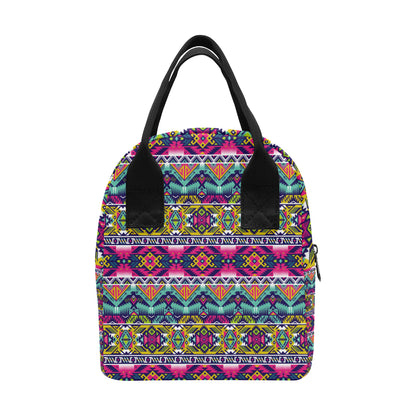 Indian Navajo Color Themed Design Print Insulated Lunch Bag
