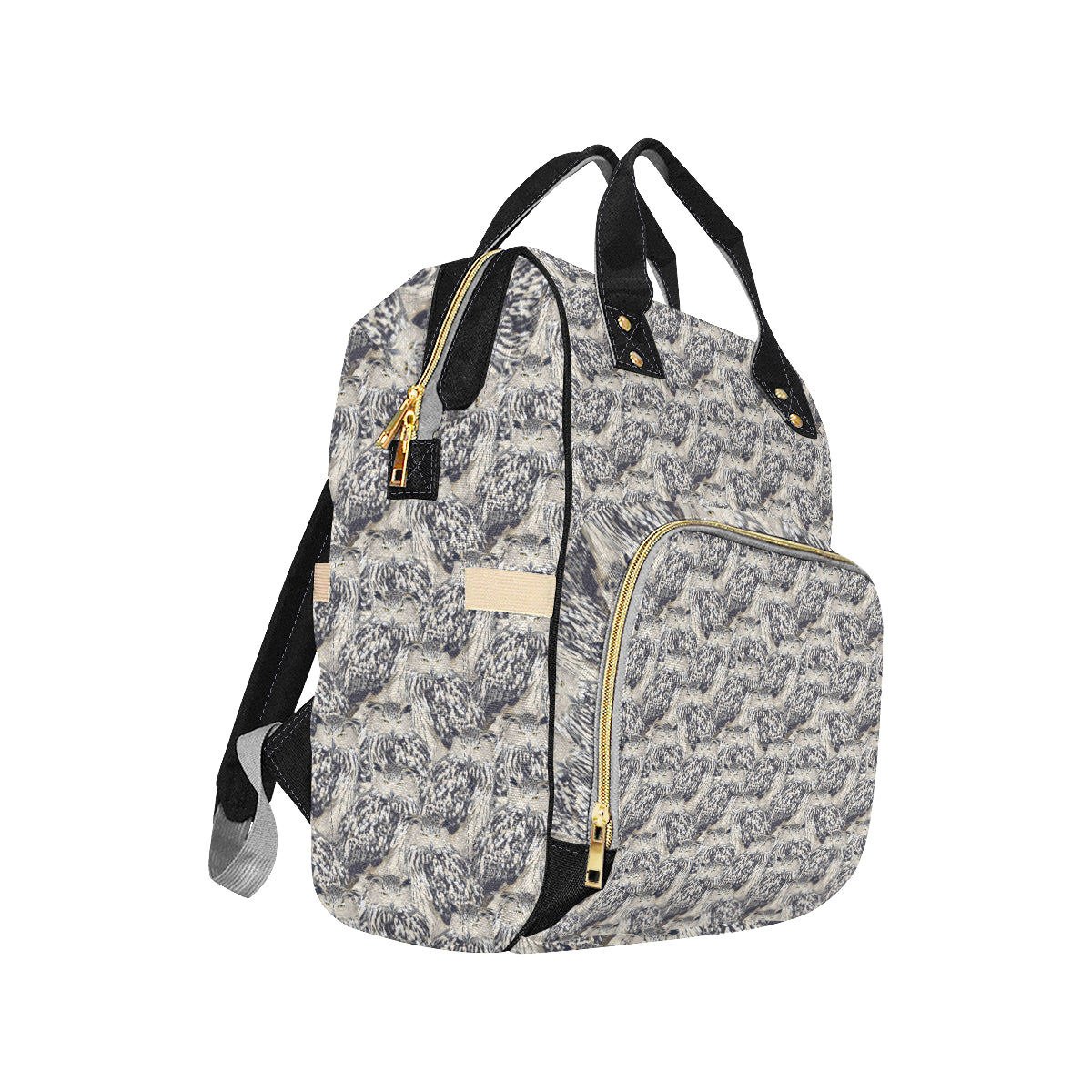 Owl Realistic Themed Design Print Diaper Bag Backpack