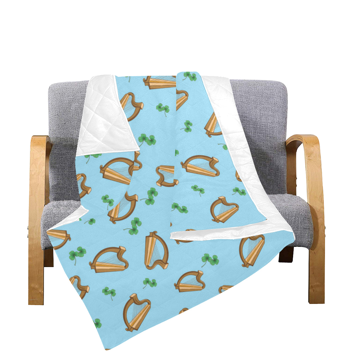 Harp Pattern Print Design 01 Premium Quilt