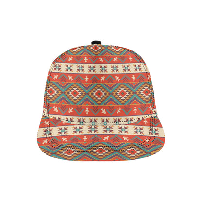 Aztec Red Print Pattern Snapback Cap