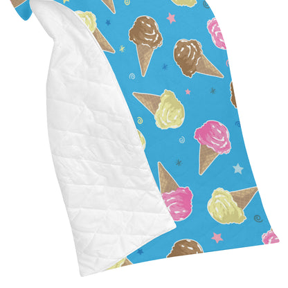 Ice Cream Pattern Print Design 01 Premium Quilt