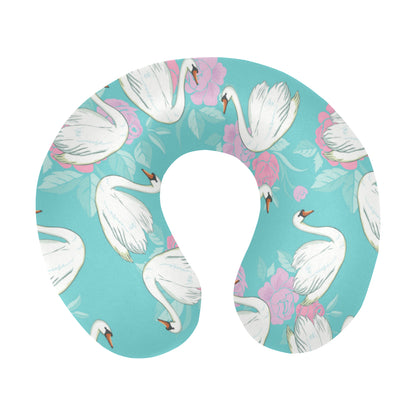 Swan Pattern Print Design 03 U-Shaped Travel Neck Pillow