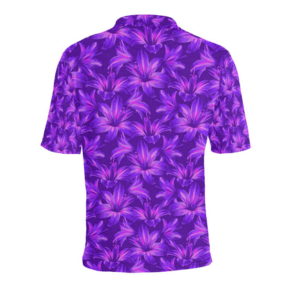 Amaryllis Pattern Print Design AL03 Men Polo Shirt