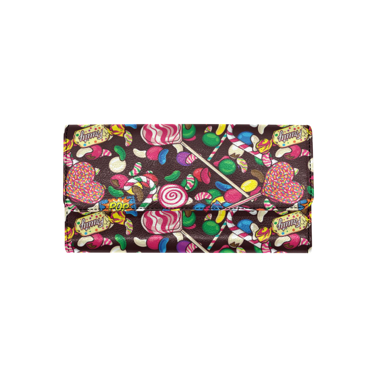 Candy Pattern Print Design CA02 Women's Trifold Wallet