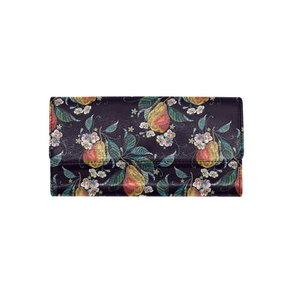 Pear Pattern Print Design PE02 Women's Trifold Wallet