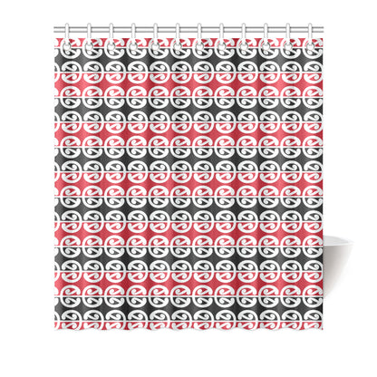 Maori Classic Themed Design Print Shower Curtain