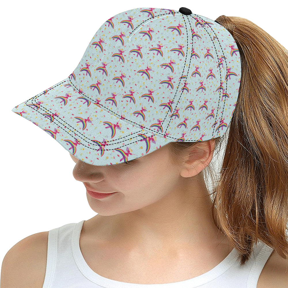 Fairy with Rainbow Print Pattern Snapback Cap