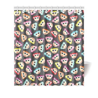 Monkey Head Design Themed Print Shower Curtain