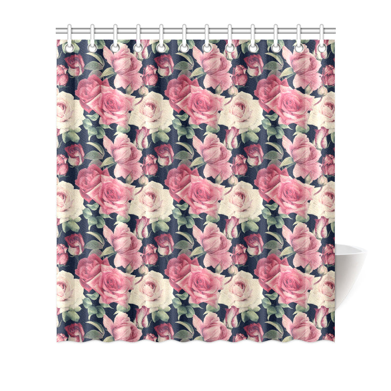 Rose Pattern Print Design RO05 Shower Curtain