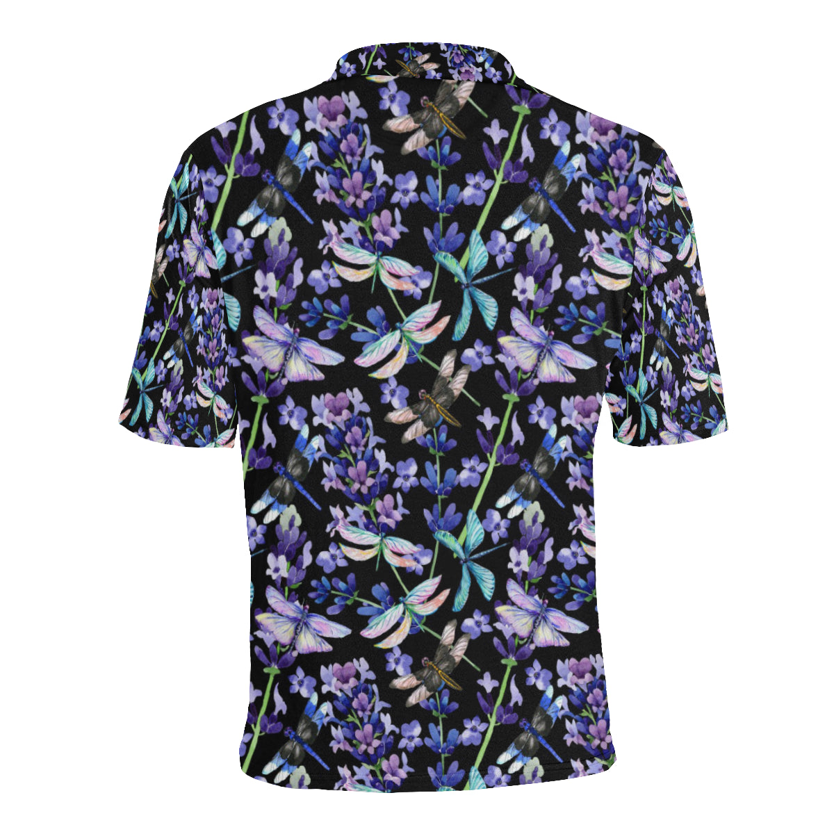 Lavender Dragonfly Pattern Print Design LV03 Men Polo Shirt