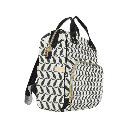 Black Cat Pattern Print Design 02 Diaper Bag Backpack