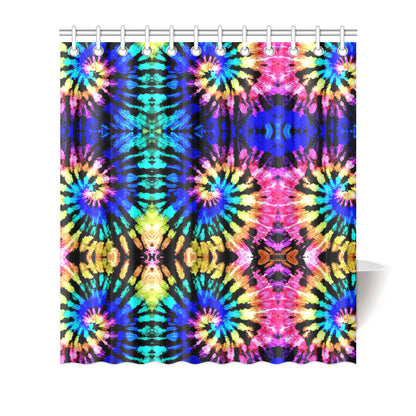 Tie Dye Rainbow Design Print Shower Curtain