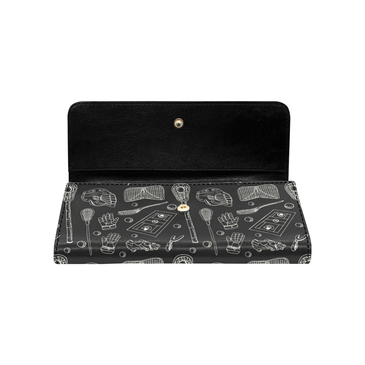 Lacrosse Pattern Print Design 01 Women's Trifold Wallet