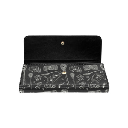 Lacrosse Pattern Print Design 01 Women's Trifold Wallet