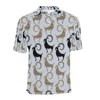 Goat Pattern Print Design 03 Men Polo Shirt