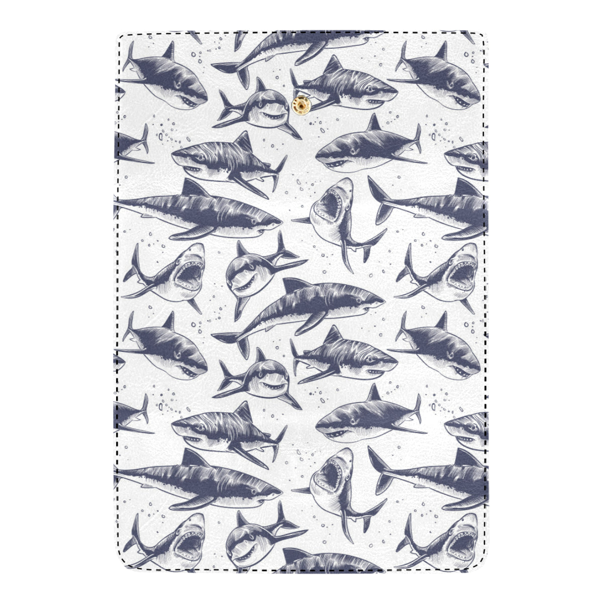 Great White Shark Pattern Print Design 02 Women's Trifold Wallet