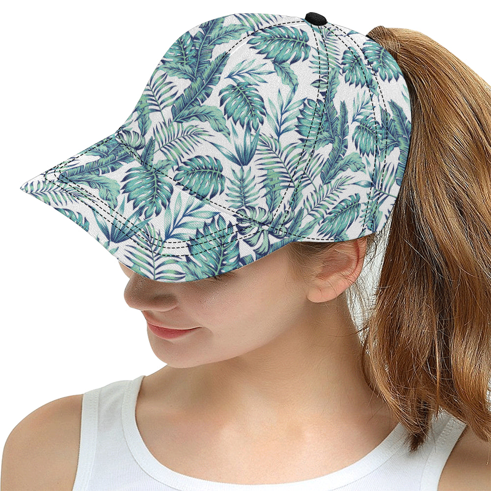 Pattern Tropical Palm Leaves Snapback Cap