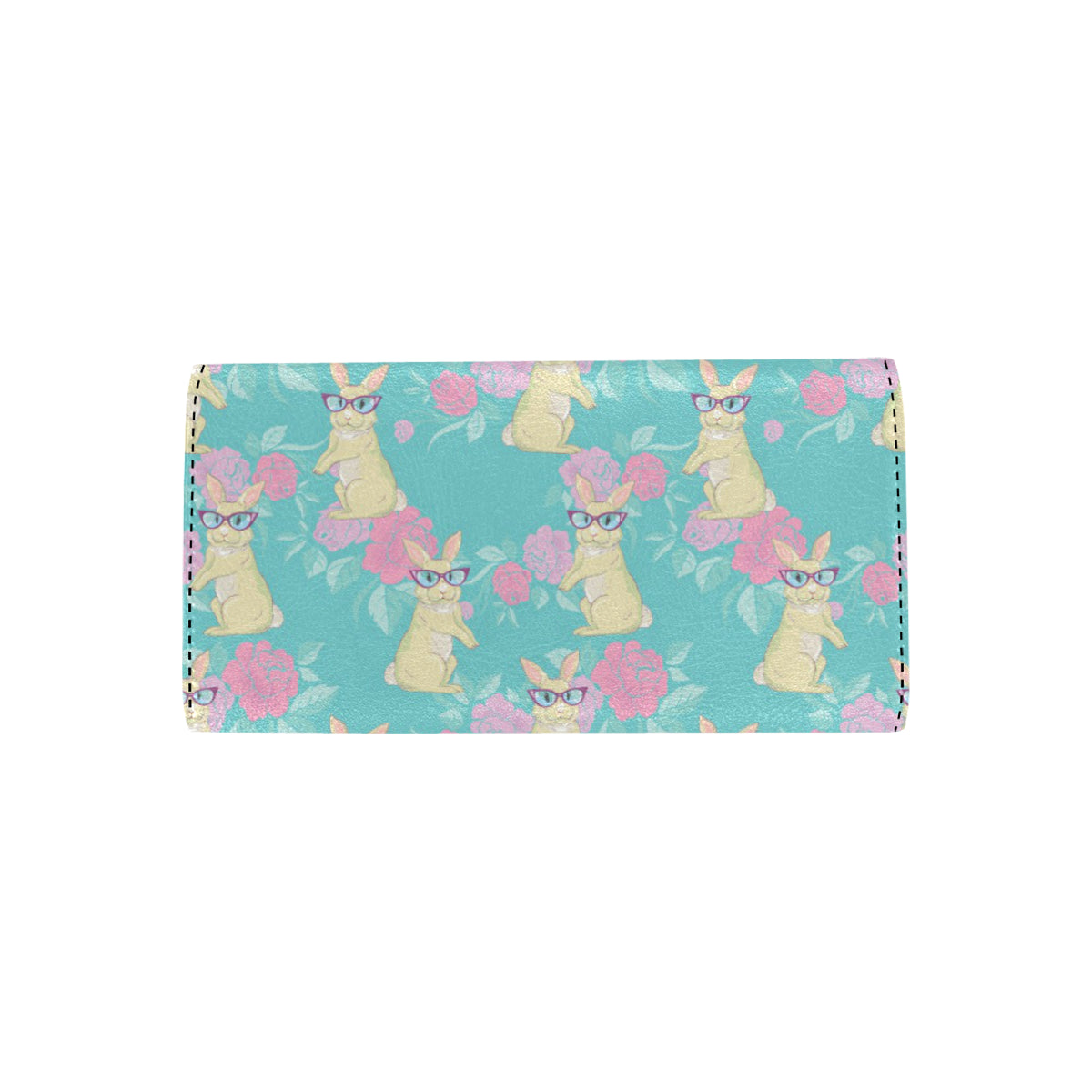 Rabbit Pattern Print Design RB05 Women's Trifold Wallet