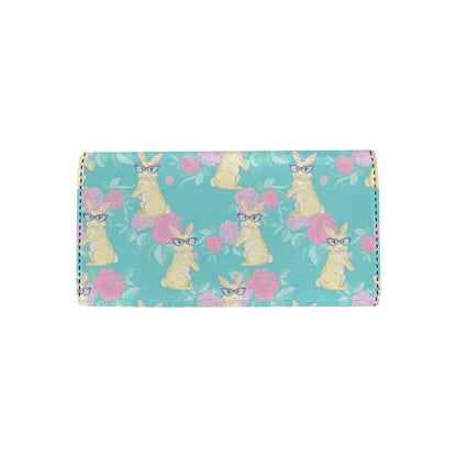 Rabbit Pattern Print Design RB05 Women's Trifold Wallet