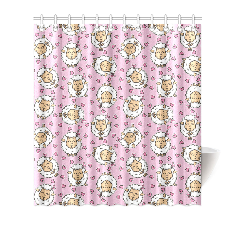 Sheep Cute Pattern Print Design 01 Shower Curtain
