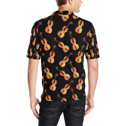 Violin Pattern Print Design 04 Men Polo Shirt