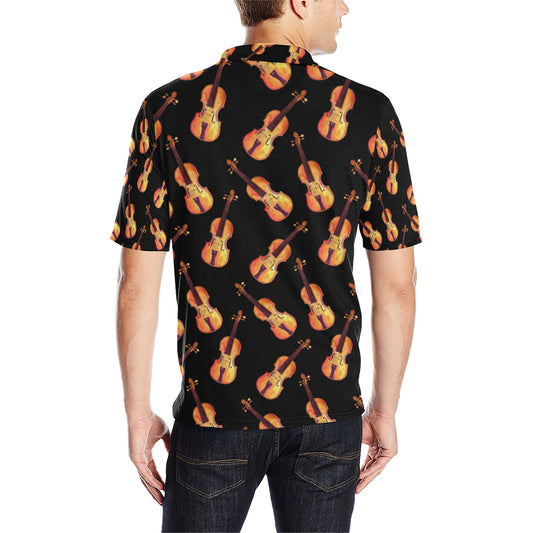 Violin Pattern Print Design 04 Men Polo Shirt