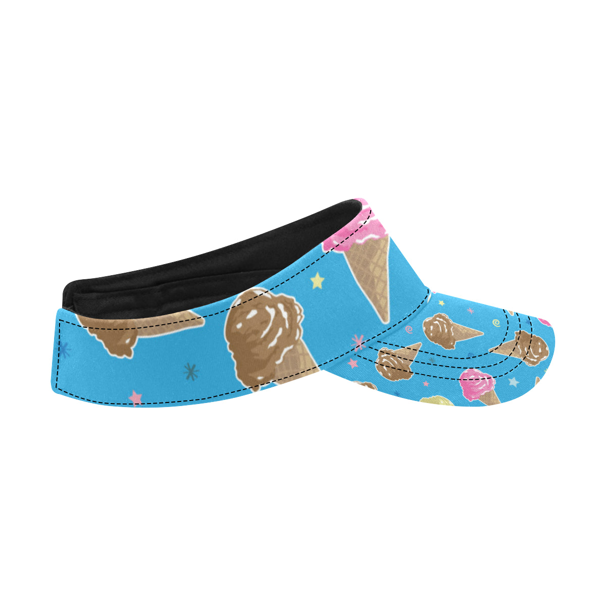 Ice Cream Pattern Print Design 01 Unisex Sun Visor