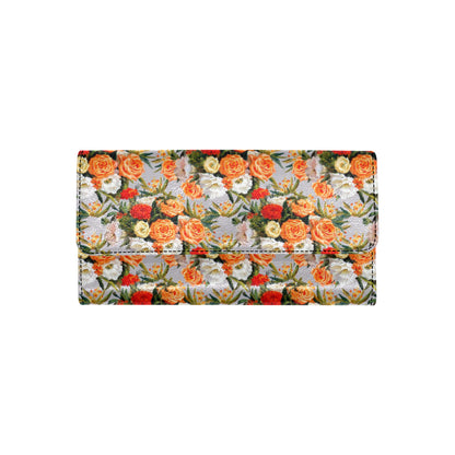 Lisianthus Pattern Print Design LT04 Women's Trifold Wallet
