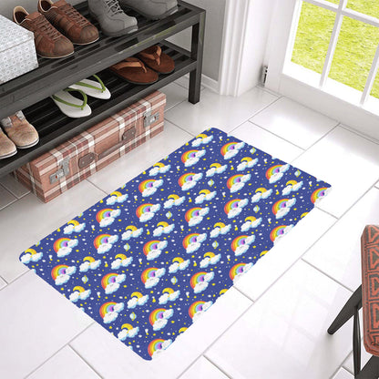 Rainbow Space Design Print Rubber Doormat